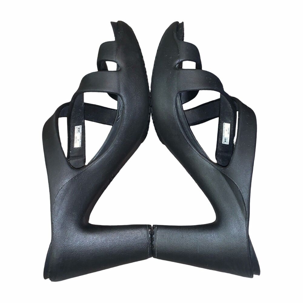 Crocs Cyprus IV Sandals Women's Size 9 Black Strappy Heel Platform Rubber Shoes - Picture 4 of 8